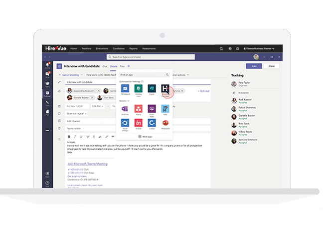 hirevue interviews for microsoft teams structured screenshot