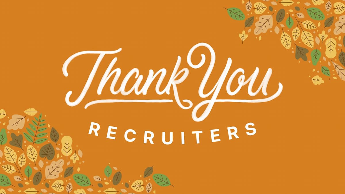 Fall themed thank you to recruiters