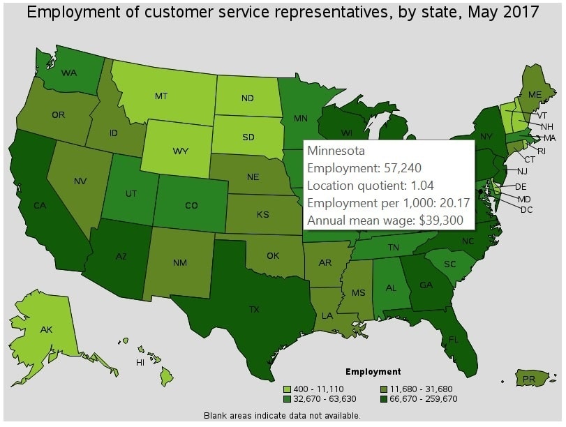 customer service rep MN